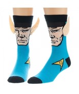 Star Trek Classic TV Mr. Spock Blue Crew Socks With Ears LICENSED NEW UN... - £9.91 GBP