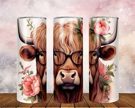 Skinny Tumbler with Straw, 20oz Highlander Cow, awd-t33 - £28.90 GBP