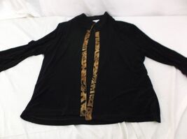 Alfred Dunner Black w/ Animal Print Trim Dress Jacket Coat Large Petite ... - €13,60 EUR