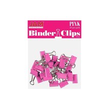 JAM Paper Colored Small Binder Clips 3/8&quot; Capacity Pink 25/pack (334BCPI) - $18.99