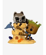 Funko Pop! Moment Marvel Groot &amp; Rocket Beach Day Vinyl Figure BoxLunch ... - £51.08 GBP