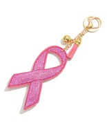 Bling Rhinestone Pink Breast Cancer Ribbon Tassel Keyring Bag Charm - €11,99 EUR