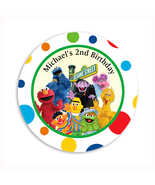 Printed Sesame Street Personalized birthday circle round stickers label - £5.78 GBP