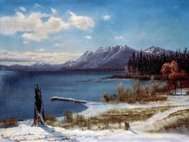 Lake Tahoe in Winter by Albert Bierstadt as Giclee Art Print + Ships Free - £31.25 GBP+