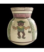 Peruvian Pottery Vase Handmade VTG South America Folk Art Boho Chic 7”H - £32.95 GBP