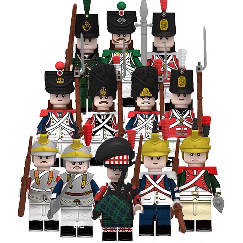 Napoleonic Wars British Army French Dutch Italian Army Set 12 Minifigures Lot