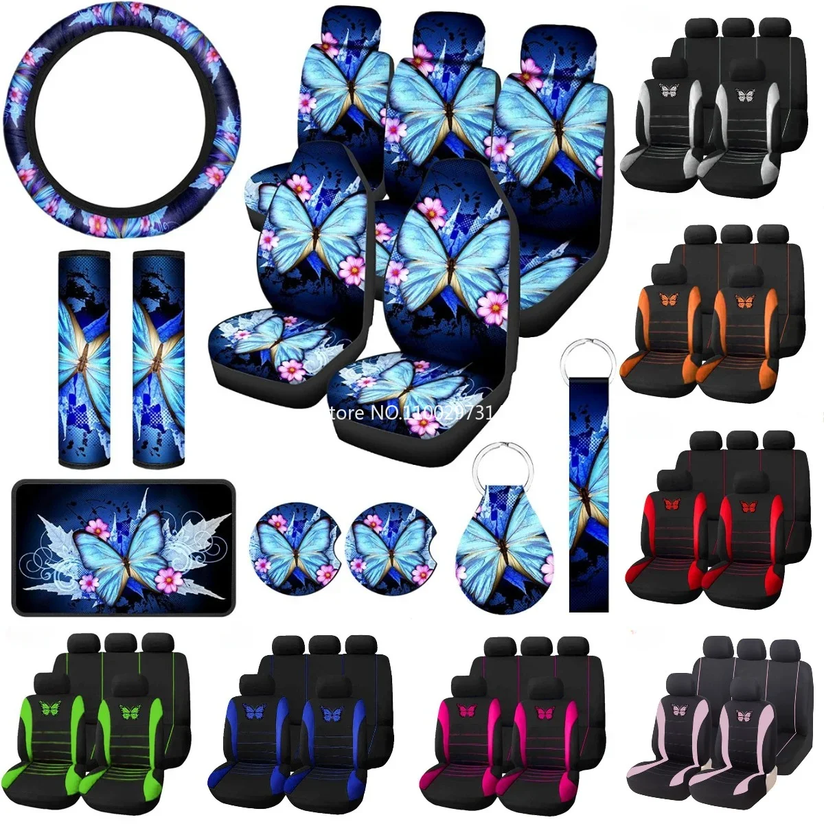 2/4/9/15pcs Butterfly Car Seat Covers Universal Car Seat Cover Car Seat - £22.36 GBP+