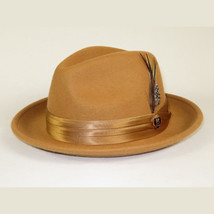 Men Bruno Capelo Dress Hat Australian Wool Crushable Fedora Giovani Un103 Camel image 3