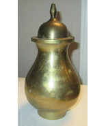 Unpolished Brass Urn Ginger Jar With Lid 9.5” Tall Made In India - $38.41 CAD
