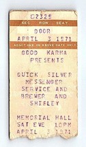 Quicksilver Messenger Service Concert Ticket Stub April 3 1971 Fillmore West SF - £55.44 GBP