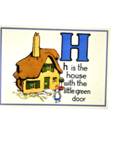 Cavallini Letter H Framable Nursery Art 1930s Repro Alphabet Flash Card - $15.18 CAD