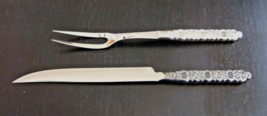 2 Pc Large Carving Set: Knife And Fork Oneida Community Viola - Viola Pattern - £31.78 GBP