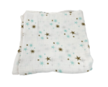 ADEN AND ANAIS SWADDLE MUSLIN COTTON BABY SECURITY BLANKET WHITE BROWN T... - £29.79 GBP