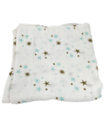 ADEN AND ANAIS SWADDLE MUSLIN COTTON BABY SECURITY BLANKET WHITE BROWN T... - £29.18 GBP