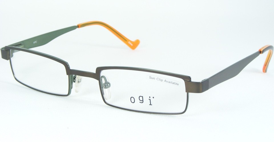 Ogi MOD. 2215 926 SATIN BROWN /GREEN EYEGLASSES GLASSES METAL FRAME 47-1... - $66.73