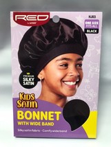 RED BY KISS KIDS PREMIUM SILKY SATIN BONNET WITH WIDE BAND #HJ03 BLACK - $3.59