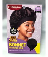 RED BY KISS KIDS PREMIUM SILKY SATIN BONNET WITH WIDE BAND #HJ03 BLACK - £2.86 GBP