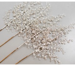 Set of 4 Gold Glitter Leaf Picks by Lauren McBride in - £154.70 GBP