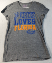 Florida Gators PINK Victoria&#39;s Secret Shirt Football Womens Large Gray Polyester - £13.19 GBP