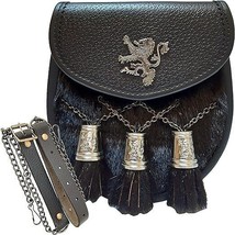 Scottish Kilt Semi Dress Seal Skin Sporran Celtic Lion Brass Chrome Bagd... - $2,079.00 MXN