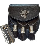 Scottish Kilt Semi Dress Seal Skin Sporran Celtic Lion Brass Chrome Bagd... - $2,086.59 MXN