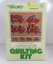 Vintage Beecrafty Puppy Fire Engine Kids Room Wall Hanger Quilting Kit S... - $16.99