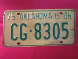 LICENSE PLATE Car Tag 1975 OKLAHOMA CG 8305 Graig County [Y4A - $8.64