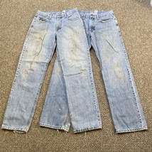 2 Cinch Jeans Mens 33 x 34 Western Work Denim Pants Straight Work DISTRESSED - $28.71