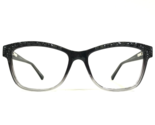 Capri Eyeglasses Frames US94 Black Clear Fade Abstract Wavy Cat Eye 54-1... - $46.53