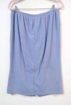 Vintage Laura Ashley WM Large Blue Pencil Skirt Fleece Cable-Knit Design - £18.53 GBP