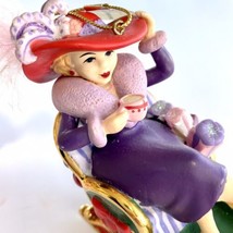 Danbury Mint Ruby Red Hat Society Sleigh 2007 Limited Ed. Ornament, Lady in Sled - £11.00 GBP