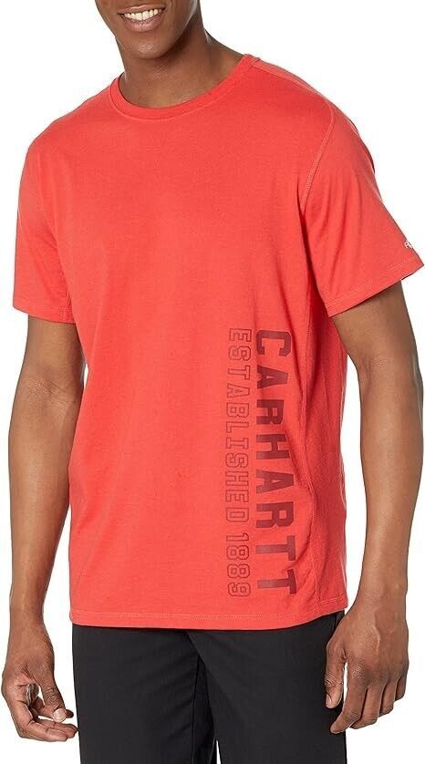 Primary image for Carhartt Force T Shirt Mens M Red Relaxed Fit Midweight LOGO Short Sleeve NEW