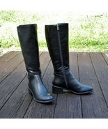 NIB Chaps Ralph Lauren Knee High BOOTS Wide Calf Black Riding Zip Boots ... - £57.65 GBP