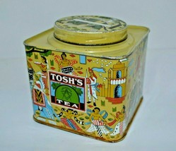 Vintage Indian Tin Metal Tea Box, Container, Tosh&#39;s Tea, with Masons Symbol - £24.60 GBP