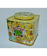 Vintage Indian Tin Metal Tea Box, Container, Tosh&#39;s Tea, with Masons Symbol - $30.59