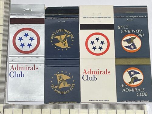 Lot Of 4 Matchbook Cover   THE ADMIRALS CLUB  gmg  Unstruck - $21.29