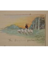 Original Watercolor Painting 6"x12" hand written Shepherd Psalm 23rd Luk... - $26.99