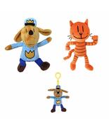 MerryMakers Petey Cat &amp; Dog Man Plush Toy Backpack Pull Set, from Dav Pi... - £39.81 GBP