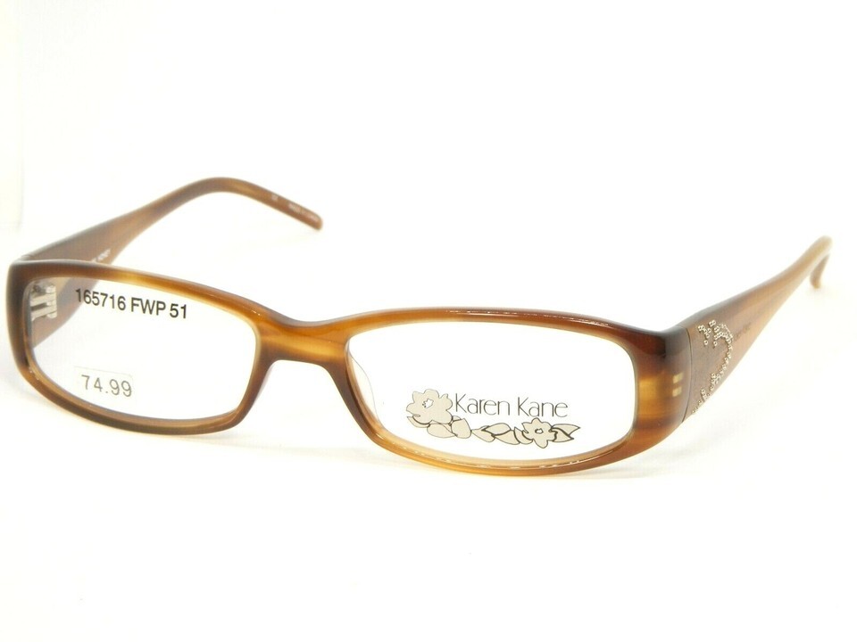 NEW Karen Kane SCALLOP TULLE HONEY HAVANA EYEGLASSES GLASSES FRAME 51-16... - $35.64