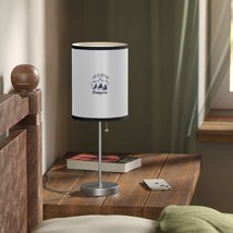 Stylish Table Lamp: Sleek Steel Base, Colorful Fabric Shade, USA|CA Plugs - £62.57 GBP