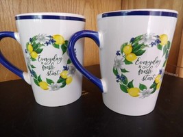 2# New “Everyday is a Fresh Start ” Mug Cup White Ceramic Stoneware 16oz - £6.57 GBP