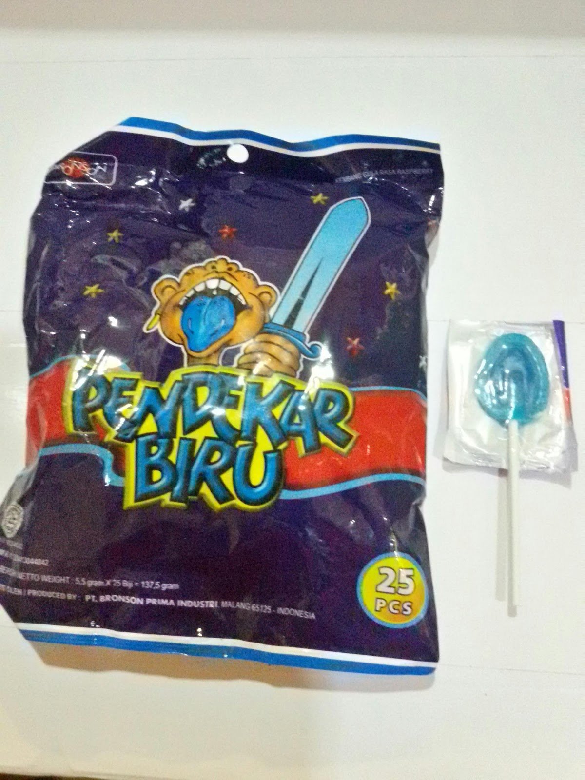 Pendekar Biru Lolipop Candy Indonesian, 125 Gram - $25.12