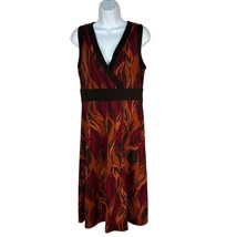 Apt 9 Womens Sleeveless Dress Size S Abstract Print Stretch Orange Red - $19.32