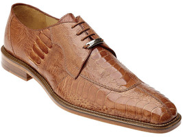 Mens Belvedere New Exotic Siena Genuine Ostrich Leather Burned Amber Brown 1463 - £457.04 GBP