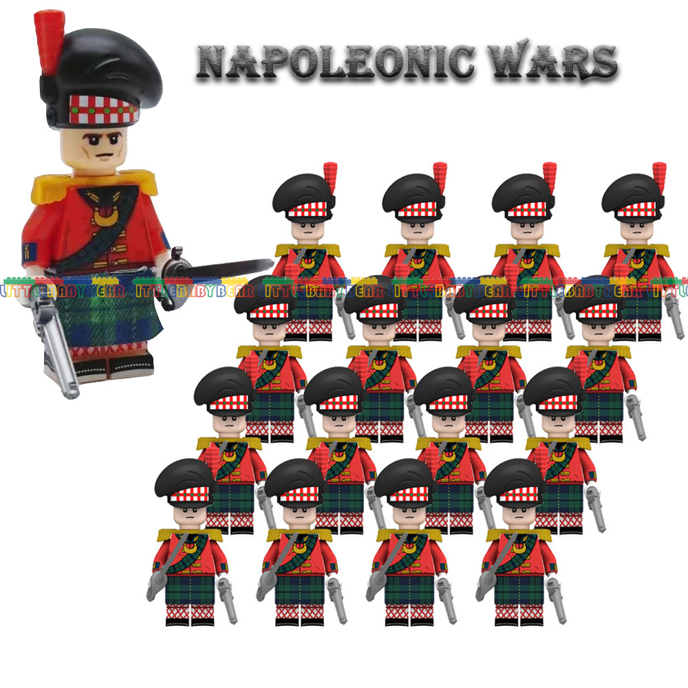 16Pcs Napoleonic Wars Officer of the Highland Infantry Minifigures Bricks Toys