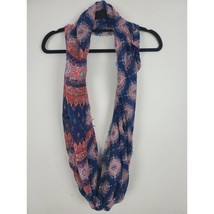 Maurices Infinity Scarf Womens 100% Polyester Sheer Blue Red Paisley Print - £14.97 GBP