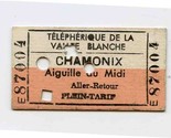  Aiguille du Midi Cableway White Valley 1962 Cable Car Ticket Chamonix F... - $17.82
