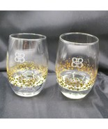 Pair Of Baileys Clear Heavy Base Rocks Glass Gold Spots Etched Logo - €10,10 EUR