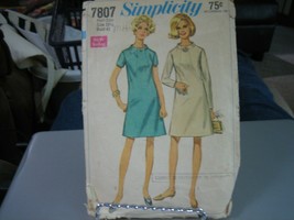 Simplicity 7807 Half-Size Dress Pattern - Size 18 1/2 Bust 41 Waist 34 H... - $11.89