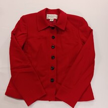 Jones New York Petite Women’s Red Button Up Blazer Jacket Closed Pockets Size 2P image 10